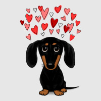 Black And Tan Dachshund With Valentine Hearts  Cute Cartoon Wiener Dog Hoodie & Jogger Set | Artistshot