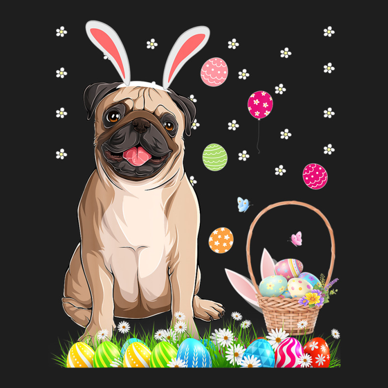 Happy Easter Cute Bunny Dog Pug Wearing Bunny Ears Gift Classic T-shirt by garbaaargouby | Artistshot