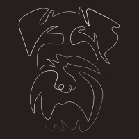 Dog Schnauzer Minimal Line Drawing Contour Face Portrait Tank Top | Artistshot