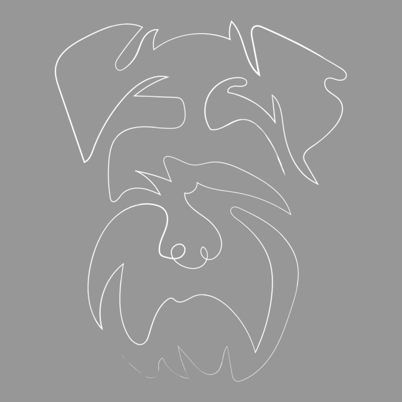 Dog Schnauzer Minimal Line Drawing Contour Face Portrait Women's V-Neck T-Shirt by wojtakkeinav | Artistshot