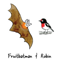 Fruitbatman And Robin   Raising Funds For Bat Conservation And Rescue 3/4 Sleeve Shirt | Artistshot