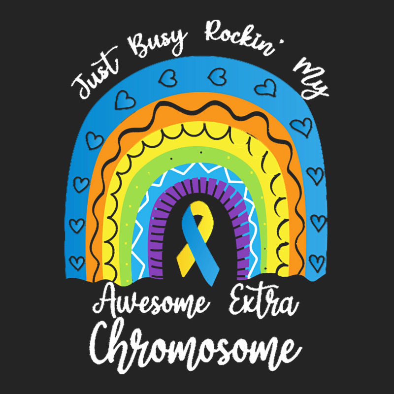 Rainbow Down Syndrome Funny For Kid T  Shirt Just Busy Rockin' My Awes 3/4 Sleeve Shirt | Artistshot