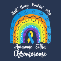 Rainbow Down Syndrome Funny For Kid T  Shirt Just Busy Rockin' My Awes Men Denim Jacket | Artistshot