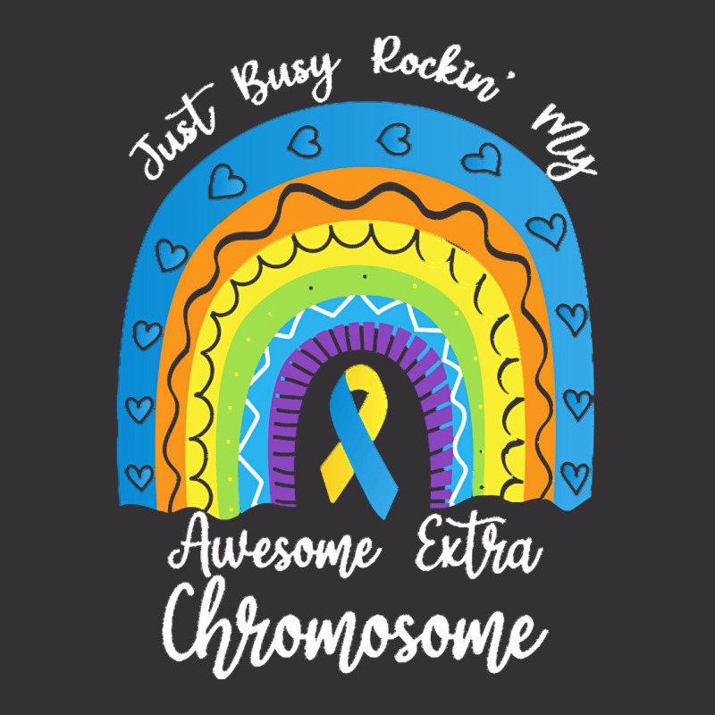 Rainbow Down Syndrome Funny For Kid T  Shirt Just Busy Rockin' My Awes Vintage Hoodie | Artistshot