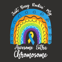 Rainbow Down Syndrome Funny For Kid T  Shirt Just Busy Rockin' My Awes Champion Hoodie | Artistshot