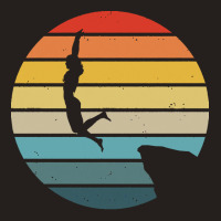 Scuba Diving T  Shirt Cliff Diving Silhouette On A Distressed Retro Su Tank Top | Artistshot