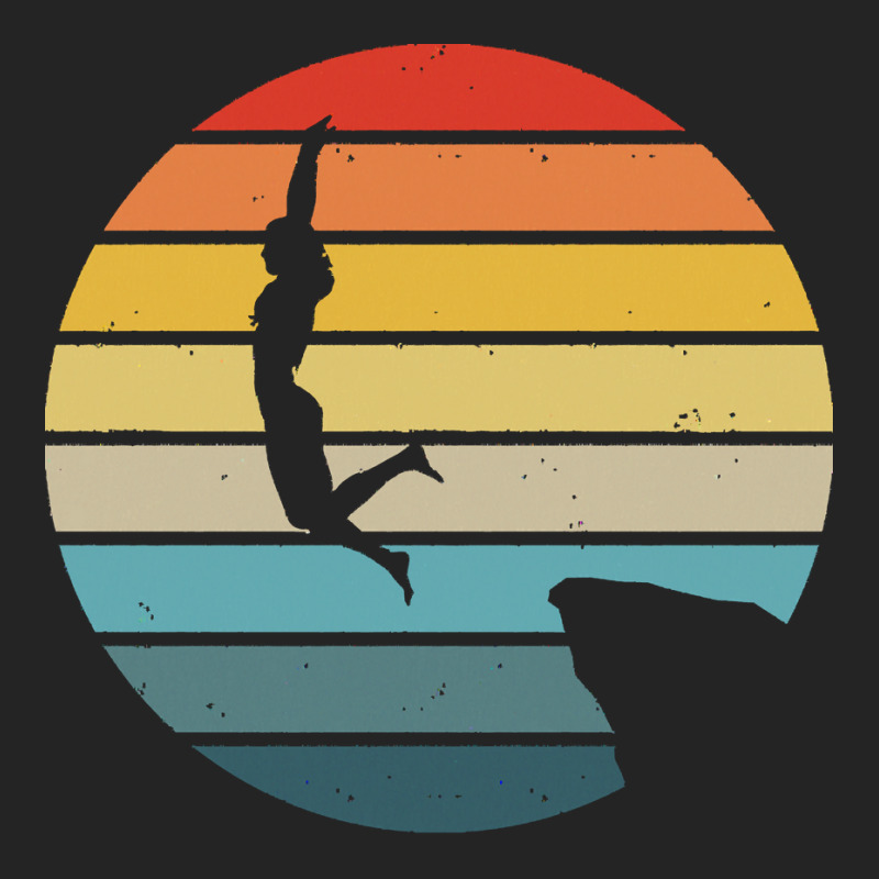 Scuba Diving T  Shirt Cliff Diving Silhouette On A Distressed Retro Su 3/4 Sleeve Shirt | Artistshot