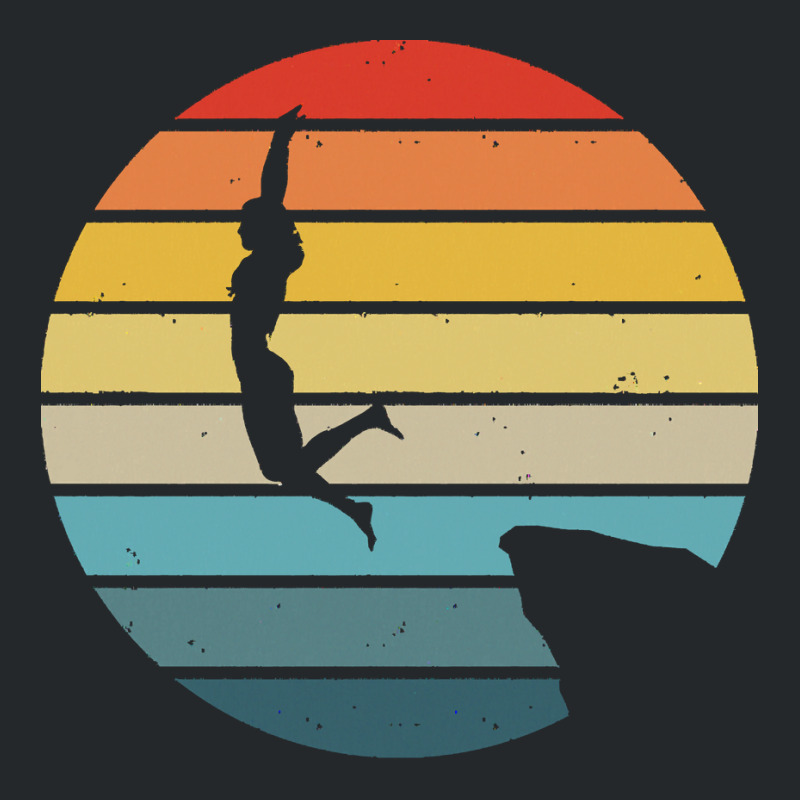 Scuba Diving T  Shirt Cliff Diving Silhouette On A Distressed Retro Su Crewneck Sweatshirt | Artistshot