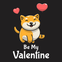 Shiba Inu Lovers T  Shirt Cute Shiba Inu Dog With Red Heart Be My Vale T-shirt | Artistshot