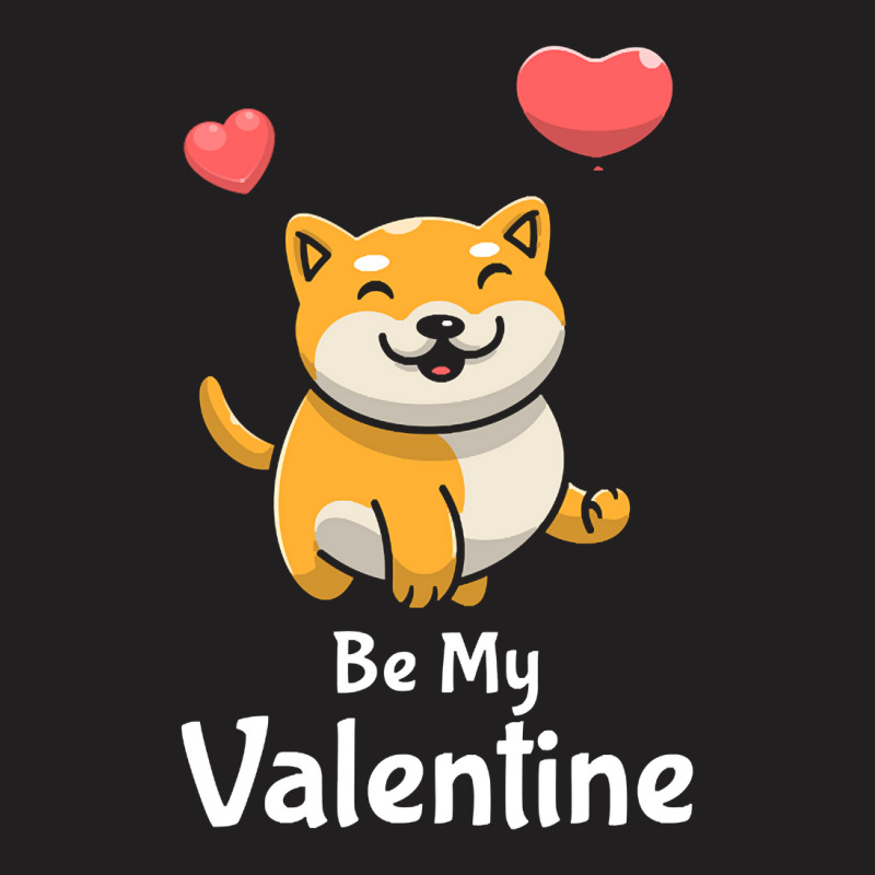 Shiba Inu Lovers T  Shirt Cute Shiba Inu Dog With Red Heart Be My Vale T-shirt | Artistshot