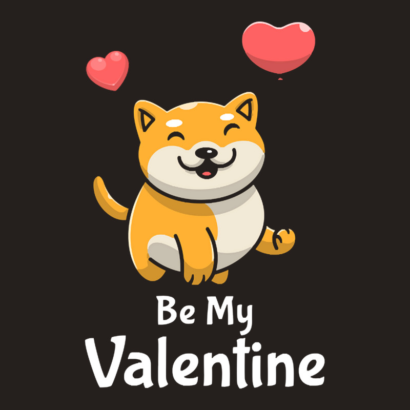 Shiba Inu Lovers T  Shirt Cute Shiba Inu Dog With Red Heart Be My Vale Tank Top | Artistshot