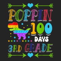 Poppin 100 Days 3rd Grade Primary School Dinosaur Kid T Rex T Shirt 3/4 Sleeve Shirt | Artistshot