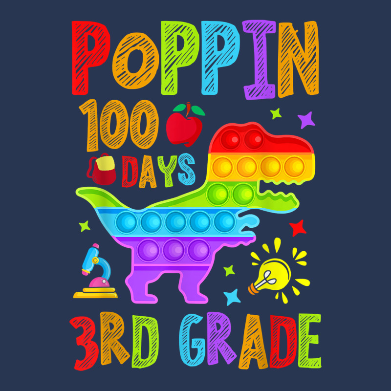 Poppin 100 Days 3rd Grade Dinosaur School Kid Elementary T Shirt Men Denim Jacket | Artistshot