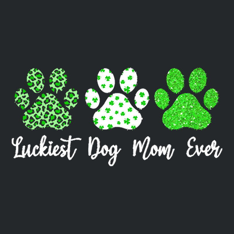 St Paddys Paw Dog Leopard Shenanigans T  Shirt Luckiest Dog Mom Ever S Crewneck Sweatshirt | Artistshot