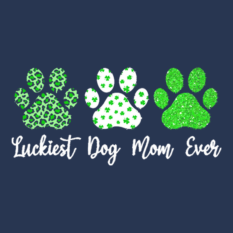 St Paddys Paw Dog Leopard Shenanigans T  Shirt Luckiest Dog Mom Ever S Men Denim Jacket | Artistshot