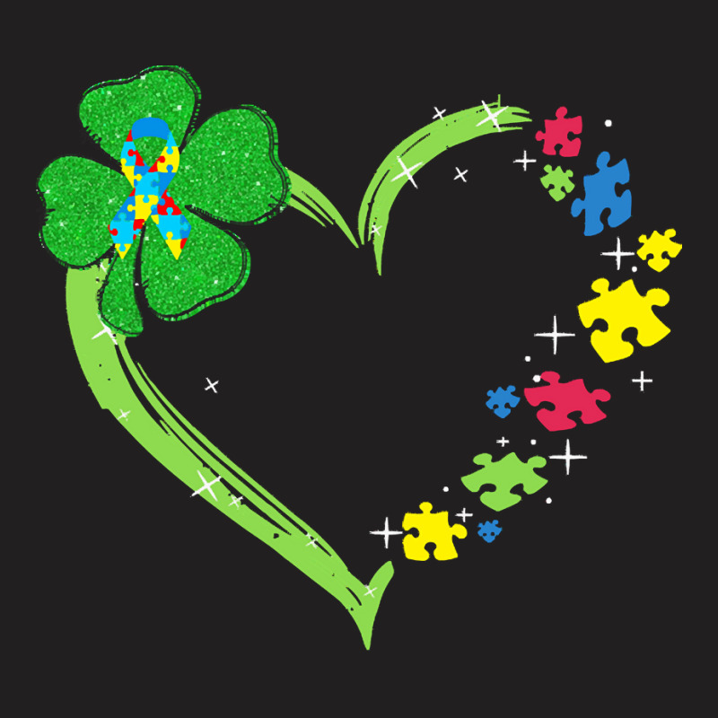 St Patricks Day Autism Awareness Heart T  Shirt Funny Autism St Patric T-shirt | Artistshot