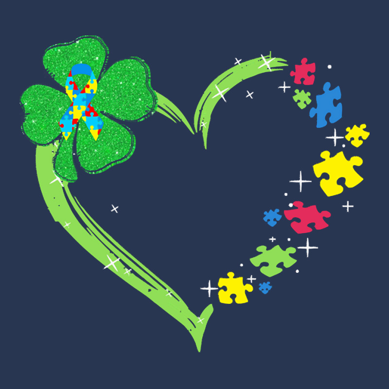 St Patricks Day Autism Awareness Heart T  Shirt Funny Autism St Patric Men Denim Jacket | Artistshot