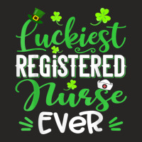 Luckiest Registered Nurse Ever Shamrock St Patrick's Day T Shirt Ladies Fitted T-shirt | Artistshot