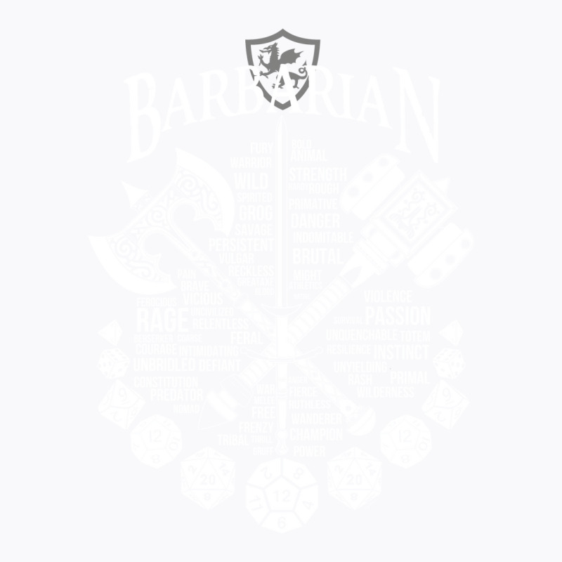 Rpg Class Series Barbarian   White Version T-Shirt by alhajiyavanic | Artistshot