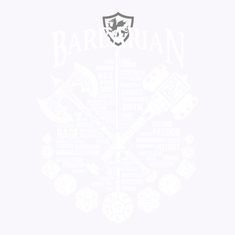 Rpg Class Series Barbarian   White Version Tank Top by alhajiyavanic | Artistshot