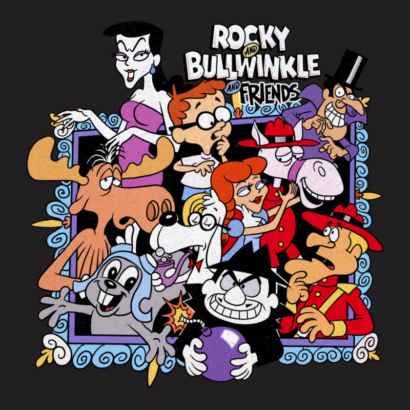 Tribute To Jay Ward Cartoons Rocky And Bullwinkle With Friends T-shirt | Artistshot