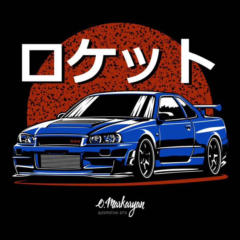 Rocket. Skyline R34 Gtr (blue) Zipper Hoodie by diumadenguba | Artistshot