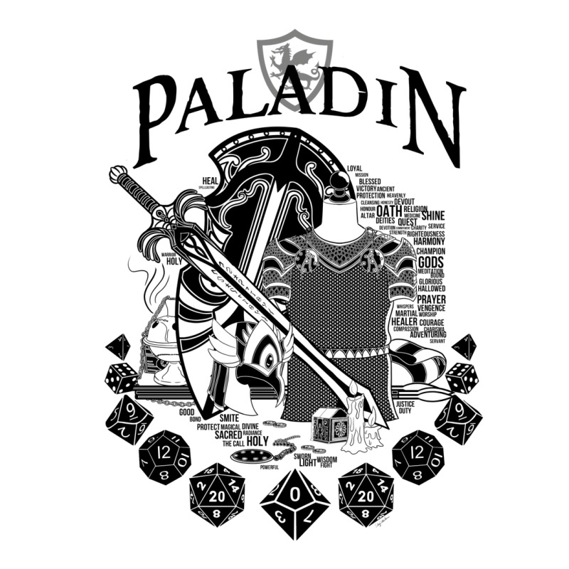 Rpg Class Series Paladin   Black Text V-Neck Tee by alhajiyavanic | Artistshot