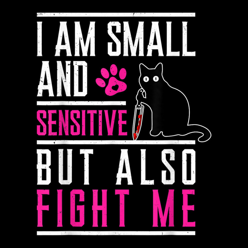 I Am Small And Sensitive But Also Fight Me Cat Knife T Shirt Cropped Hoodie by hamlerf | Artistshot