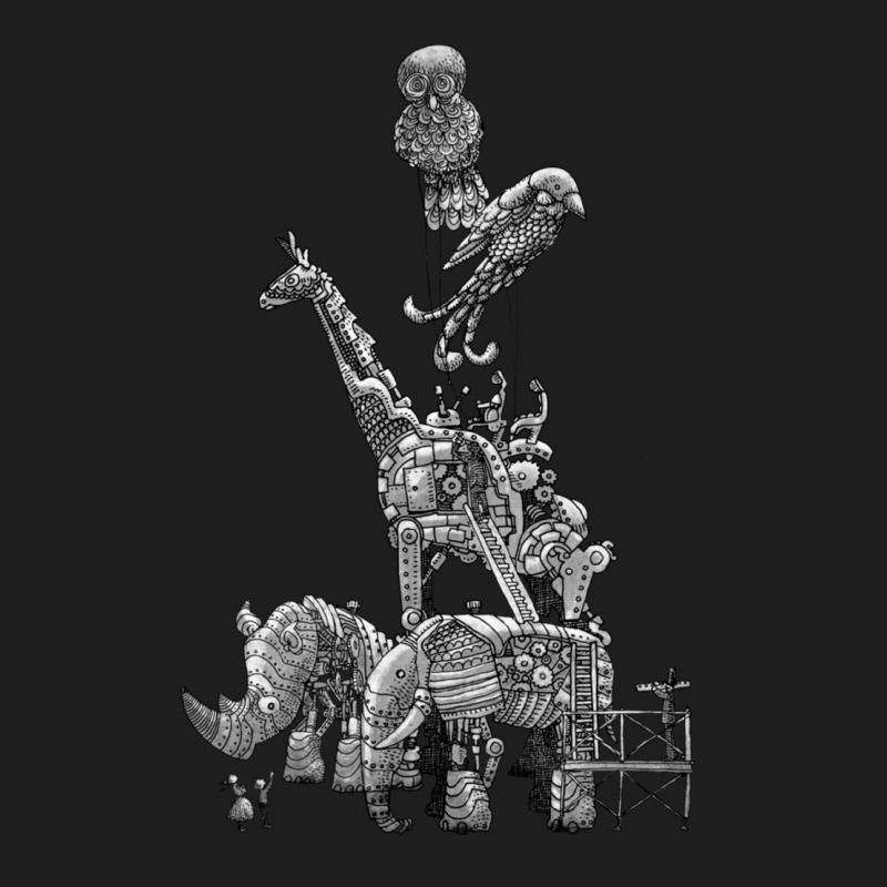 The Clockwork Menagerie Silver Classic T-shirt by apolitery | Artistshot