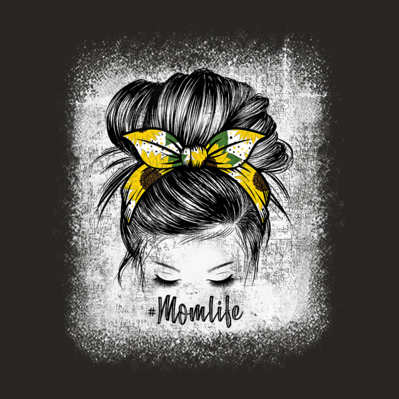 Trending Sunflowers Mom Life Messy Bun Hair Sunglasses Ladies Fitted T-Shirt by yumgaugeteuda | Artistshot