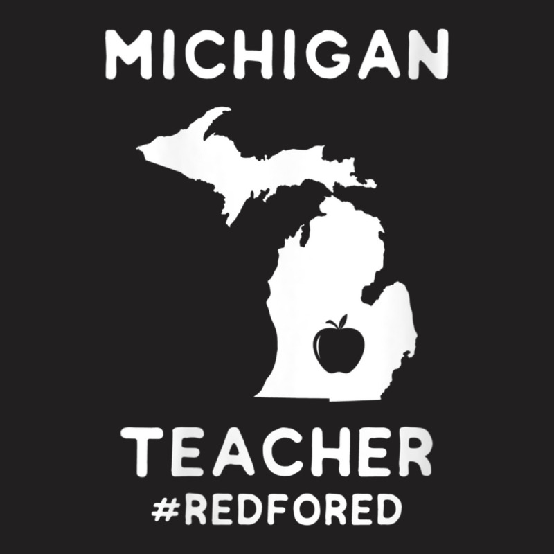 Womens Red For Ed Michigan Teacher Public Education V Neck T Shirt T-shirt | Artistshot