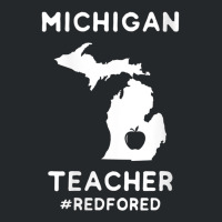 Womens Red For Ed Michigan Teacher Public Education V Neck T Shirt Crewneck Sweatshirt | Artistshot