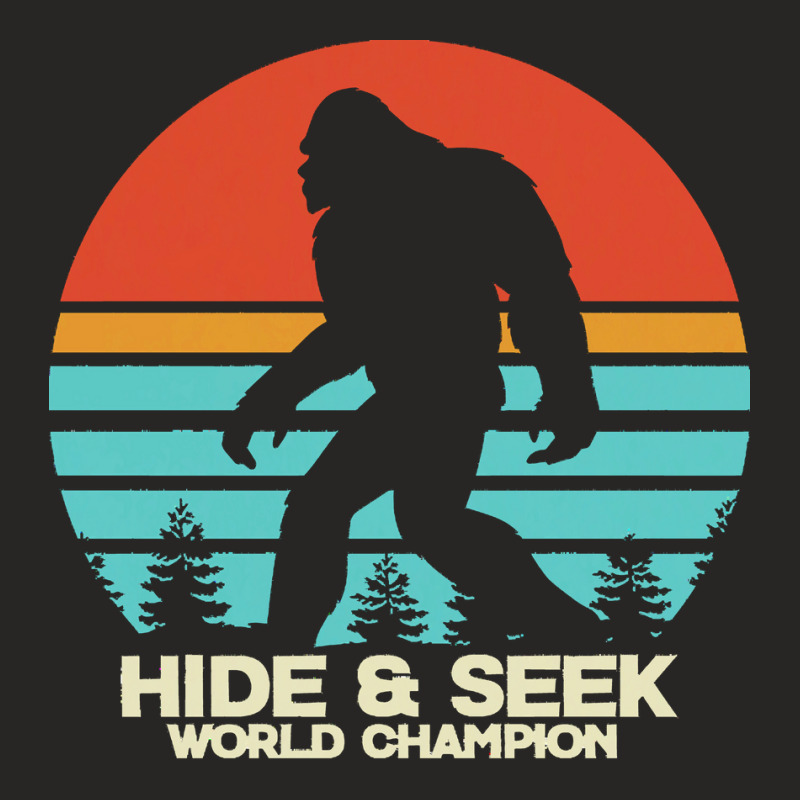 Bigfoot T  Shirt Retro Bigfoot Hide & Seek World Champion 4 Ladies Fitted T-Shirt by batzole315 | Artistshot