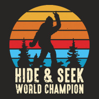 Bigfoot T  Shirt Retro Bigfoot Hide & Seek World Champion 6 Ladies Fitted T-shirt | Artistshot