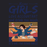 Some Girls Love Accountant And Drink Too Much Vintage Quote Unisex Sherpa-lined Denim Jacket | Artistshot