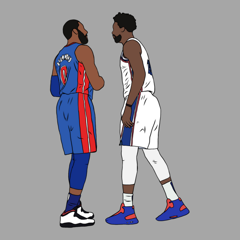 Joel Embiid Stares Down Andre Drummond Men's Polo Shirt | Artistshot