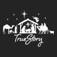 True Story Nativity Christmas Baby Jesus Manger Catholic T Shirt 3/4 Sleeve Shirt | Artistshot