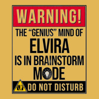 Elvira Name - Warning The Genius Mind Of Elvira Is In Brainstorm Mode  Vintage Hoodie And Short Set | Artistshot