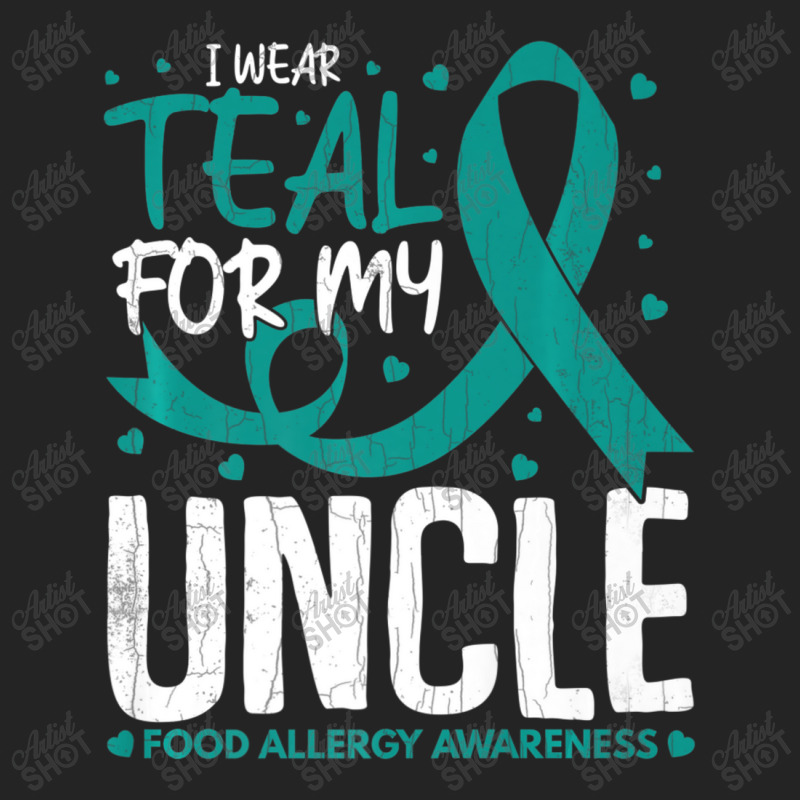 Mens I Wear Teal For Uncle Food Allergy Awareness Month 3/4 Sleeve Shirt | Artistshot