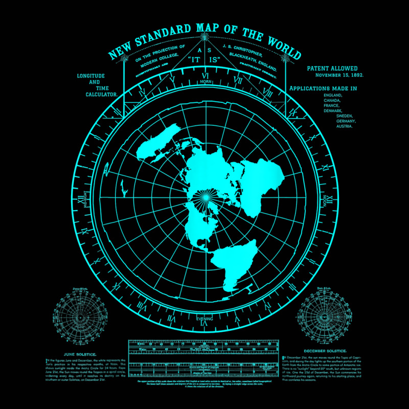 Gleason's New Standard Map Of The World, Flat Earth T Shirt Toddler 3/4 Sleeve Tee | Artistshot