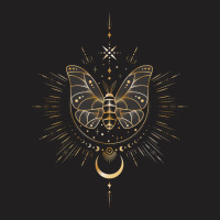 Mystical Sacred Geometry Butterfly Moon And Stars Ornament Vintage T-shirt | Artistshot