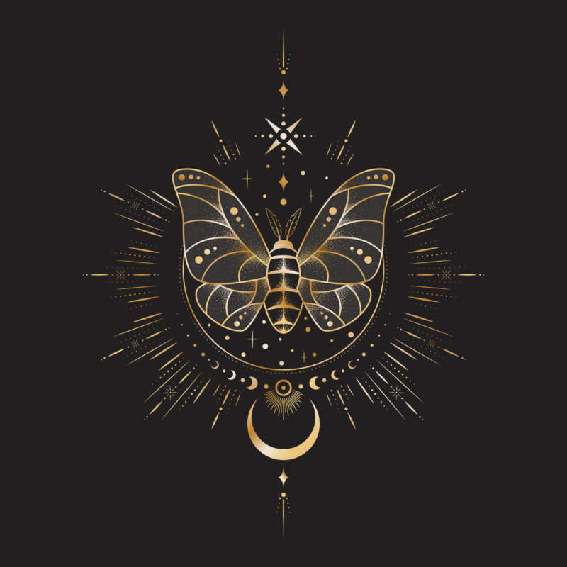 Mystical Sacred Geometry Butterfly Moon And Stars Ornament Vintage T-shirt | Artistshot