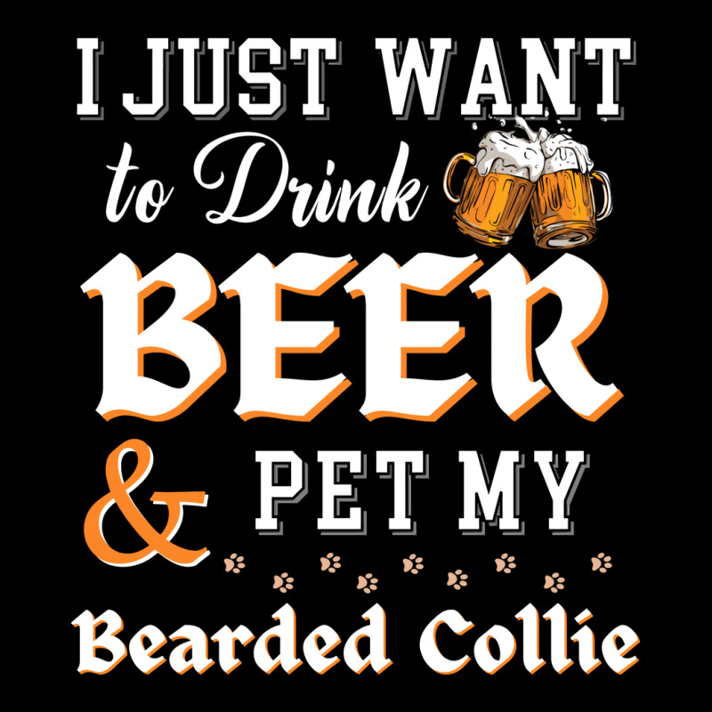 I Just Want To Drink Beer And Pet My Bearded Collie Funny Men's Long Sleeve Pajama Set by gugaisraero | Artistshot