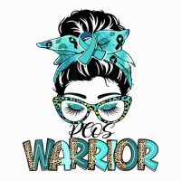 Women Messy Bun Teal Ribbon Pcos Warrior Coffee Mug | Artistshot