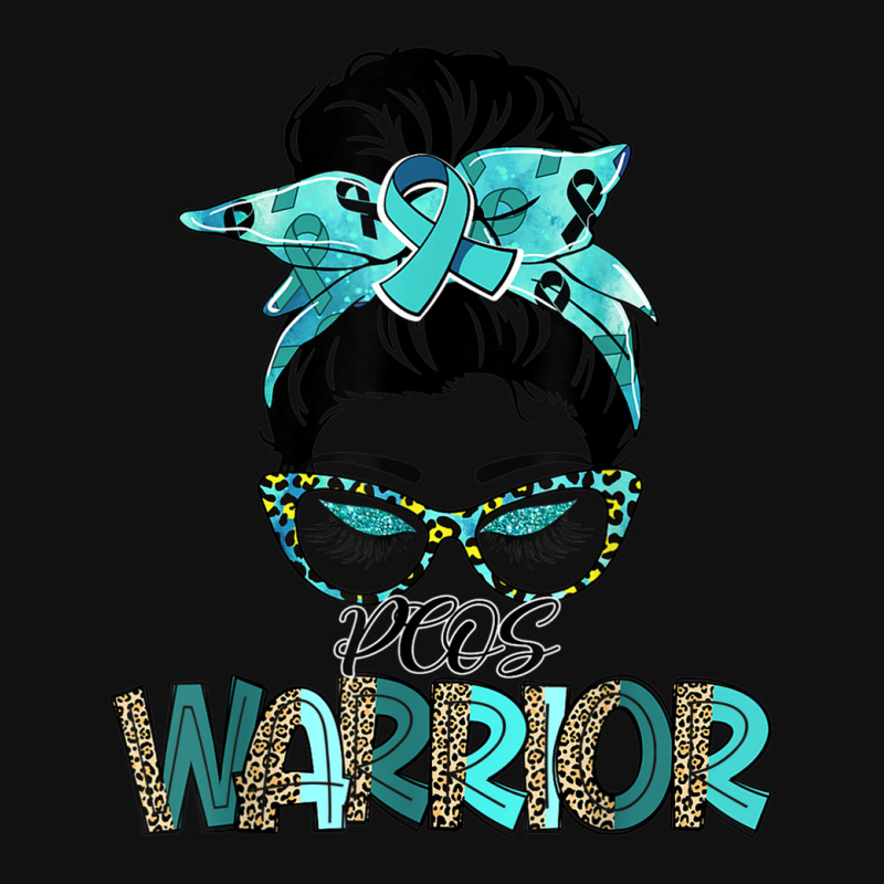 Women Messy Bun Teal Ribbon Pcos Warrior Front Car Mat | Artistshot