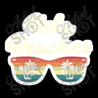 Hola Beaches Beach Humor Pun Vintage Sunglasses And Palm Trees Summer V-neck Tee | Artistshot