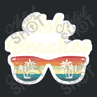 Hola Beaches Beach Humor Pun Vintage Sunglasses And Palm Trees Summer Crewneck Sweatshirt | Artistshot