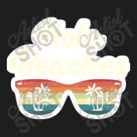 Hola Beaches Beach Humor Pun Vintage Sunglasses And Palm Trees Summer Classic T-shirt | Artistshot