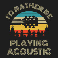 I'd Rather Be Playing Guitar Acoustic Guitar Headstock Retro Vintage S Classic T-shirt | Artistshot