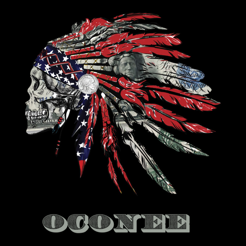 Oconee Native American Indian Flag Money Headress 80s Long Sleeve Shirts | Artistshot